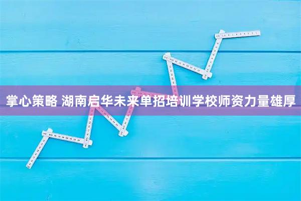 掌心策略 湖南启华未来单招培训学校师资力量雄厚