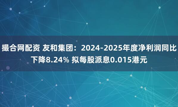 撮合网配资 友和集团:2024-2025年度净利润同比下降8.24% 拟每股派息0.015港元